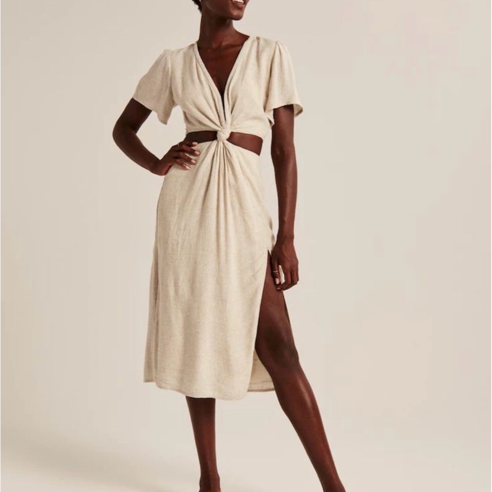 Abercrombie & Fitch Knot Cutout Midi Dress